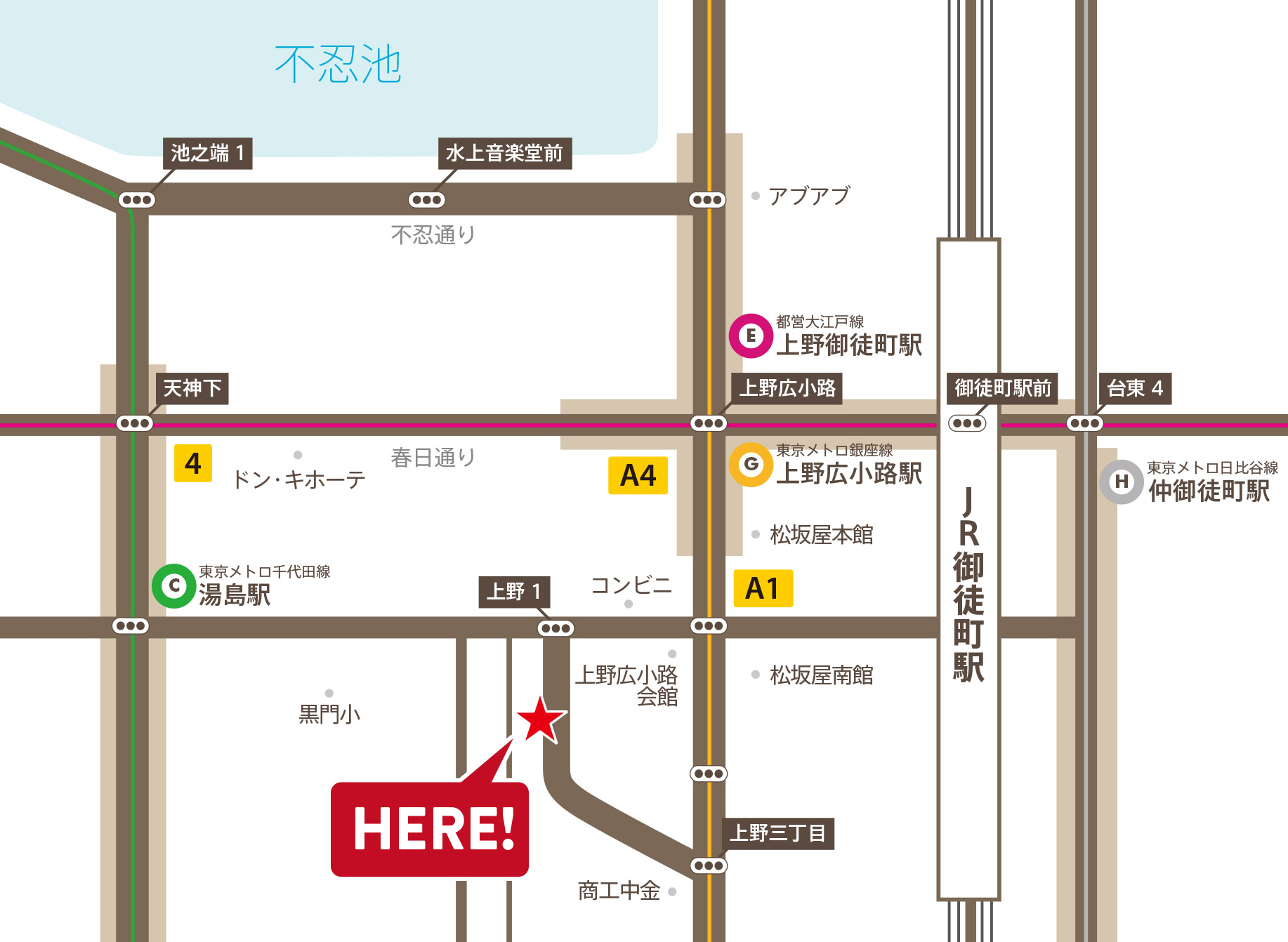 hairmake MIKI 本店（上野店）地図